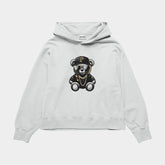 Gansta Bear White Oversized Hoodie